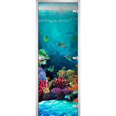 Стеклянная межкомнатная дверь Underwater World-19 2000*600